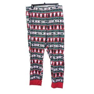 Christmas Sleep Jogger Pajama Womens Plus 3X Red Green Cotton Blend Lightweight
